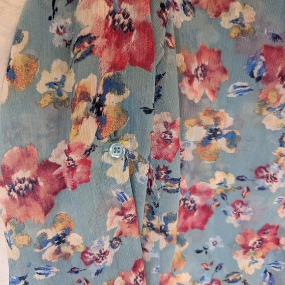 KUT from the Kloth XS Jasmine Floral Blouse Top see through blouse Scooped - Picture 2 of 12